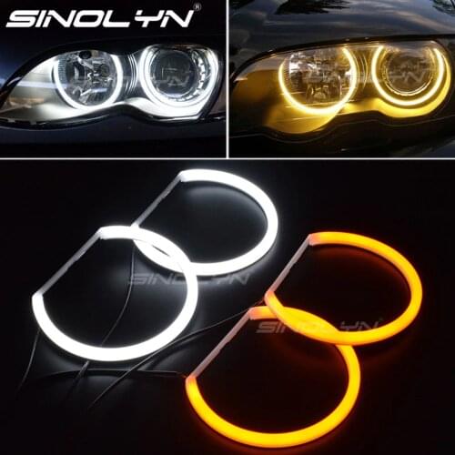 Switchback Cotton Light Halo Rings DRL LED Angel Eyes Kit For BMW 3 5 7 Series E46/E39/E38/E36 Cars Headlight Retrofit 131/146mm