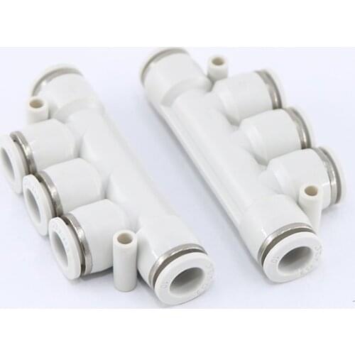Pneumatic reducer PK five-way PK4 PK6 PK8 PK10 PK12 pneumatic air tube cylinder quick plug connector white