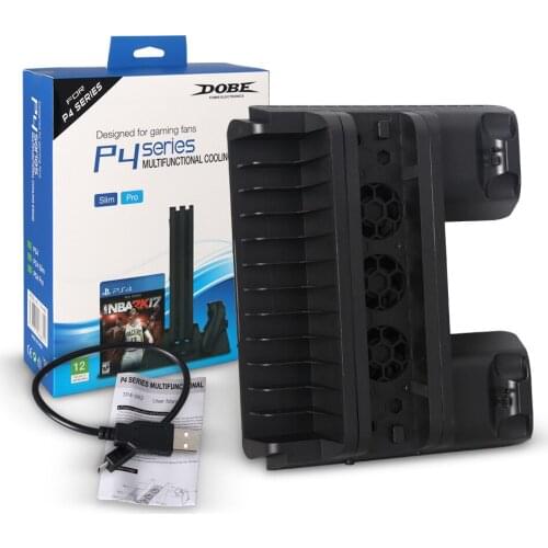 PS4/PS4 Slim/PS4 PRO Dual controller Charging Stand Cooling Fan Cooler Game Disk Storage for Playstation 4 PS 4 Accessories