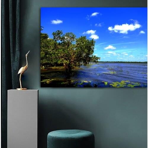 WANGART Tree Blue Sky Landscape PosterCanvas Wall Pictures for Living Room Posters and Prints Home Decor