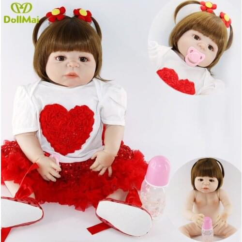 Lifelike 23 Inch Full Silicone Reborn Baby Girl Dolls for Sale Simulation bebes Reborn realista menina Birthday Gift bonecas