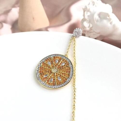 Luxury Famous Brand Single Orange Fruit Drop Earrings Jewelry for Women Summer Special Gifts Wedding Party Statement Earrings