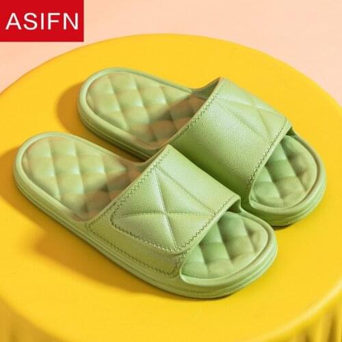 ASIFN Slippers Women Men Shoes Summer Bathroom Couple Indoor Sandals Fashion Home Slippers Non-slip Flip Flops 2021 New Shoes