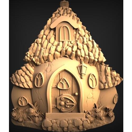 STL Model Creative House Door 3D Model Relief for CNC Router Carving Machine Artcam aspire_Home decoration Decor