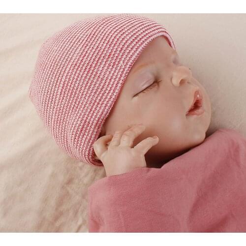 Infant Newborn Hospital Hat Cotton Stripe Warm Hat Cap Baby Skullies Bebe Cap Bonnet Nouveau-ne Neugeborener Hut Neonatal Beanie