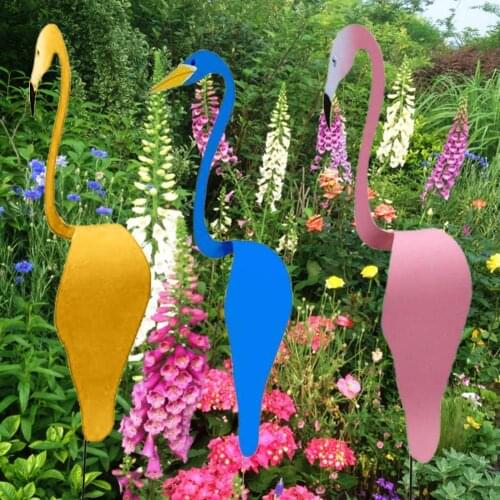Swirl Bird Flamingo Swan Whimsical Dynamic Bird Slight Swing Breeze Ornament Decorative Stakes Yard Garden Decoration
