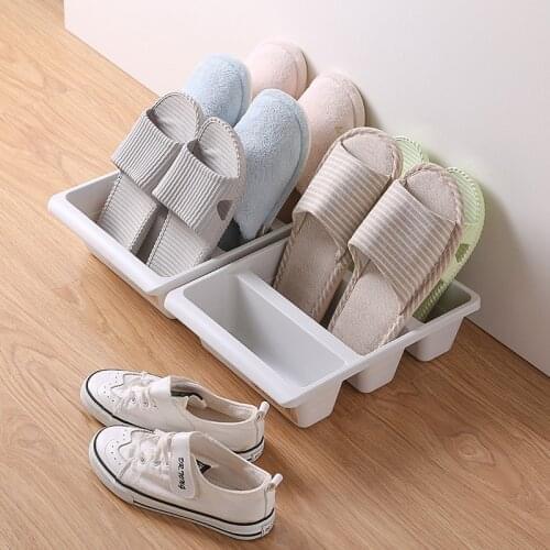 Shoe Storage Box Multifunctional Household Living Room Shoe Rack Storage Shoe Tray Finishing Cabinet Dust-Proof Shelf Dropship