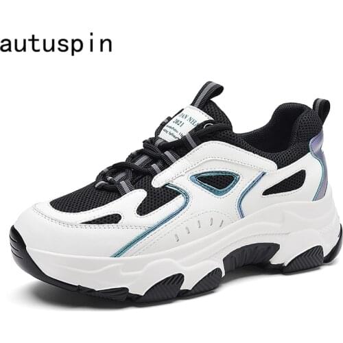 Autuspin Winter Platform Sneakers for Women Fashion Outdoor Street Korean Style Sport Running Shoes Woman Casual Chunky Footwear