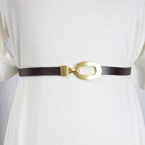 Belt female leather two layer cowhide white versatile belt female fine decorative waist chain with skirt, dress and belt