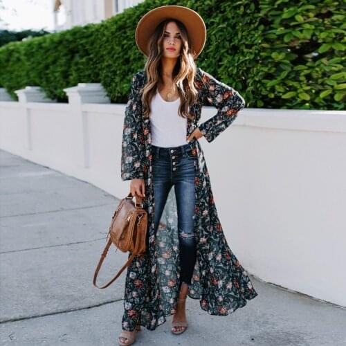 Rose Floral Chiffon Coat Casual Elegant Ankle Length Long Kimono Special French Design Lady Summer Cloak Women Tulle Rash Guard