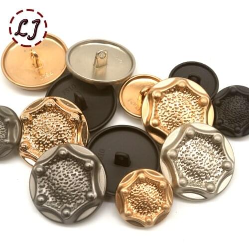10pcs/lot fashion Retro Hexagon metal sewing button snaps for women overcoat windcoat garment accessory DIY decoration button