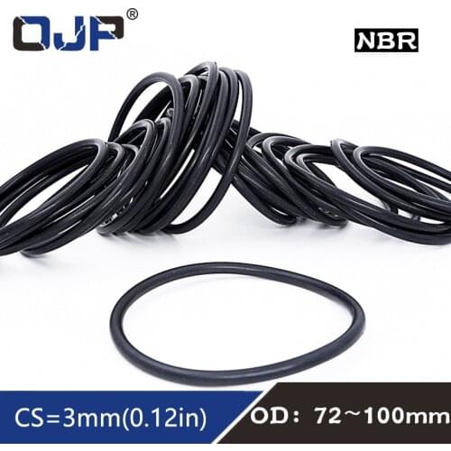 10PC/lot Rubber Ring NBR Sealing O Ring OD72/75/80/85/90/95/100*3mm O-Ring Seal Nitrile Gaskets Oil resistance Rings Washer