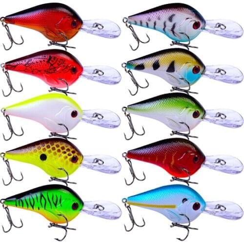 10PC Crankbait Wobblers 9.5CM 10G Plastic Fly Fishing Tackle Crankbait Bass Bait Pike Perch Fishing Lure