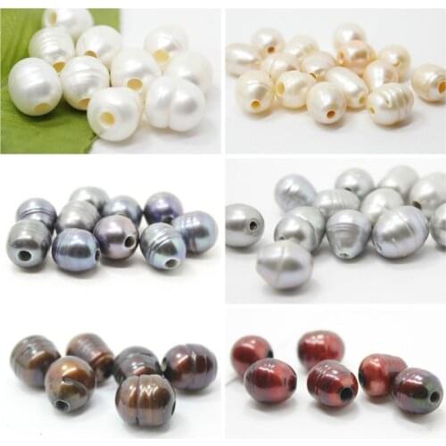 100 PCS White Pink Black Gray Brown Red Big Real Pearl Loose Beads Gem 2mm Holen Ringed