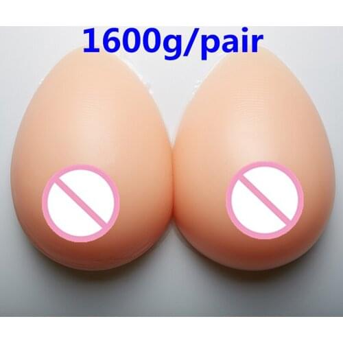 1600g/pair Artificial Breast Silicone False Breasts Boobs Breast Forms Silicone Prosthesis For Crossdresser Shemale