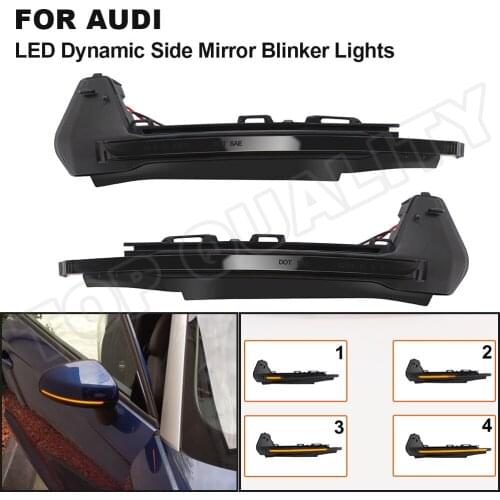 2X Dynamic Sequential LED Side Mirror Turn Signal Lights Blinker Flashing For Audi A1 8X 2011 2012 2013 2014 2015 2016 2017 2018