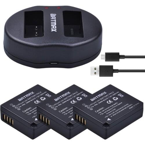 3pcs DMW-BLG10 DMW BLE9 Batteries&Dual Charger with USB Cable for Panasonic BLG10E BLG10GK BLG10 DMC-GF6 DMC-GX7 GF6 GX7