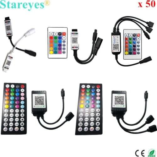 50 Pcs IR 24 44 keys Remote Bluetooth Music RGB Controller DC5-24V Control by Smart phone APP for Colorful Led Light Strip