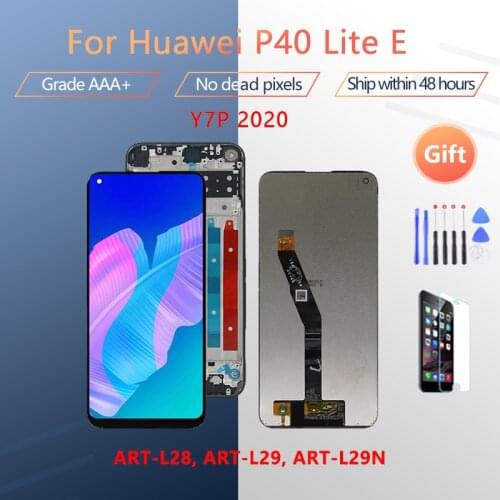 6.39 inches for Huawei P40 Lite E ART-L28, ART-L29, ART-L29N LCD touch screen digitizer assembly Y7P 2020 LCD frame + free tool