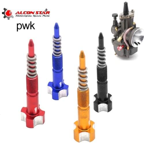 Alconstar- CNC Easy Adjust Air Fuel Mixture Screw Set Fit PWK Keihin Carb 21 24 26 28 30 32 34mm Motocross Dit Pit Bike ATV