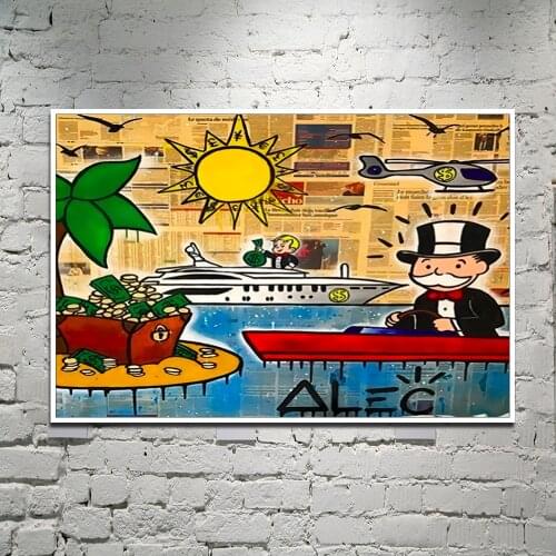 Alec Monopolies PJ Fly HD Wall Art Canvas Poster And Print Canvas Painting Decorative Picture For Office Living Room Home Decor