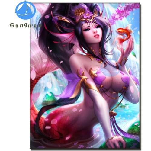 Diamond Painting anime Mermaid 5D DIY Diamond Embroidery cartoon girl Cross Stitch Rhinestone Mosaic sexy Art Home Decoration