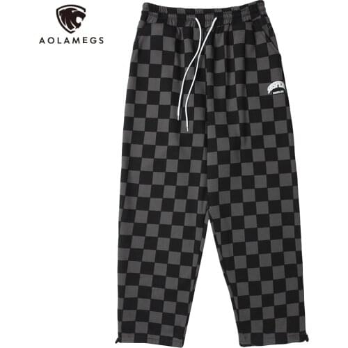 Мужские брюки в клетку Aolamegs China At AliExpress