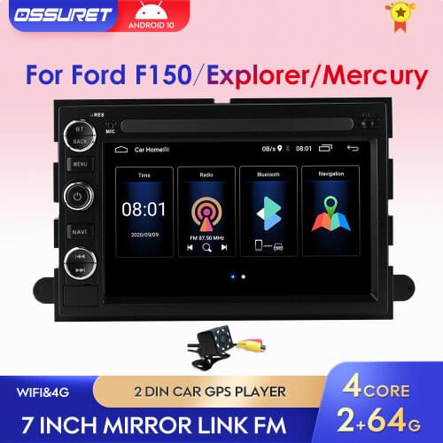2Din Android10 Car Radio Stereo GPS Navi Player For Ford 500 F150 Explorer Edge Escape Sport Fusion Expedition Mustang Freestyle