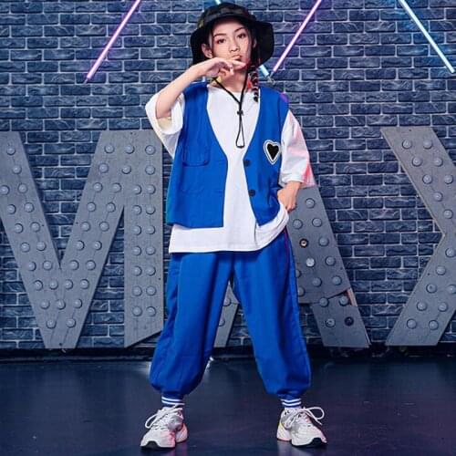 Kids Concert Hip Hop Clothing Tshirt Tops Sleeveless Vest Jacket Streetwear Casual Pants For Girl Boy Dance Costume Clothes Set