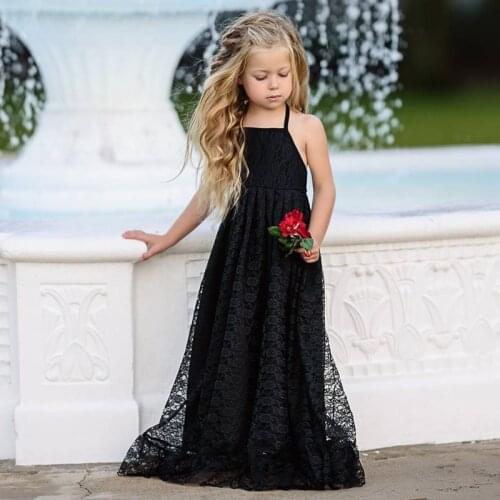 Toddler Kids Girl Lace Dress Party Dress Pageant Dresses Baby Long Sleeve Fashion Lace Flower Gown Children Girls Princess Dress