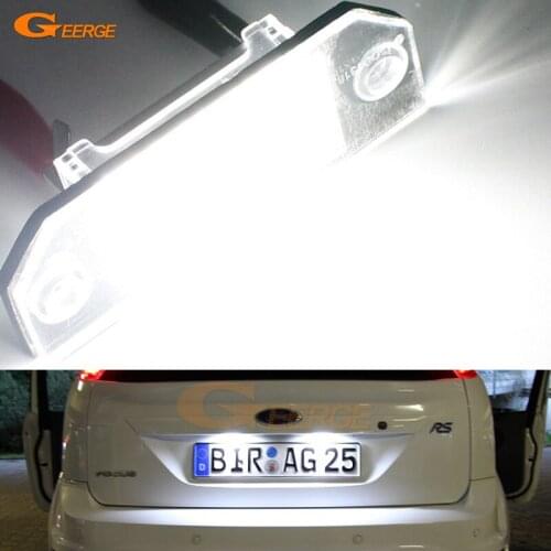 For Ford Focus 2 2004-2010 C-Max 2003-2010 No OBC error Excellent Ultra bright Led License plate lamp light car Accessories