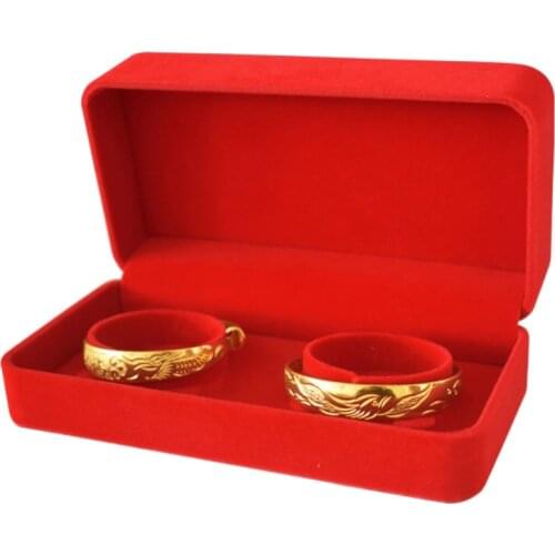 20pcs/lot Red Velvet Double Bracelet Box Bangle Anklet Storage Case Wedding Jewelry Boxes Wholesale