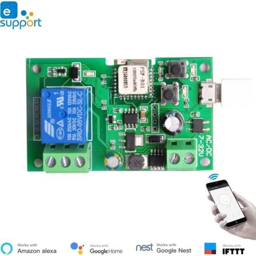 EweLink Smart USB 7-32V DIY 1 Channel Jog Inching Self-Locking WIFI Wireless Smart Home Switch, Voice Remote Control with Alexa