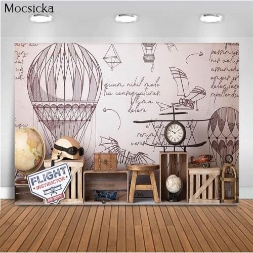 Moscicka Vliegende Thema Fotografie Achtergrond Luchtballon Cirkel Aarde Kind Portret Achtergrond Portret Props