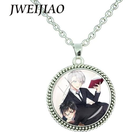 JWEIJIAO Japanese Anime YURI!!! on ICE Necklace Hanging Neck Chain Round Pendant Cosplay Anime Fans Jewelry AN04
