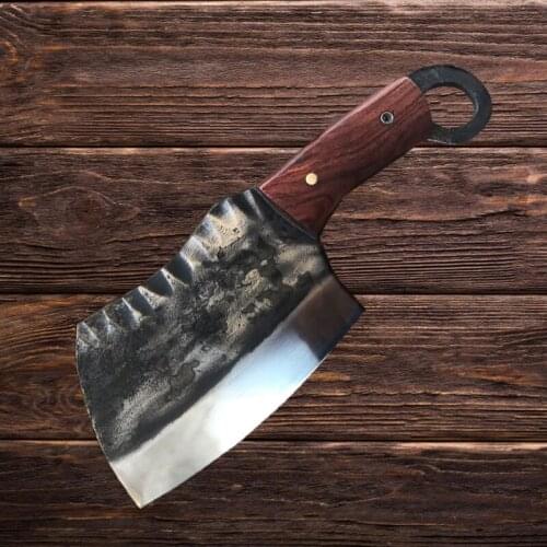 Forged High Manganese Steel Traditional Chinese Manual Knife Cleaver Chef Chopping Bone Cutter Meat Multi-Purpose Kitchen Tool