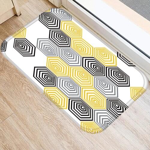 Bathroom Mats Soft Anti-slip Flannel Soft Texture Bath Floor Mat Home Geometric pattern carpet Bathroom Quick Drying Rug
