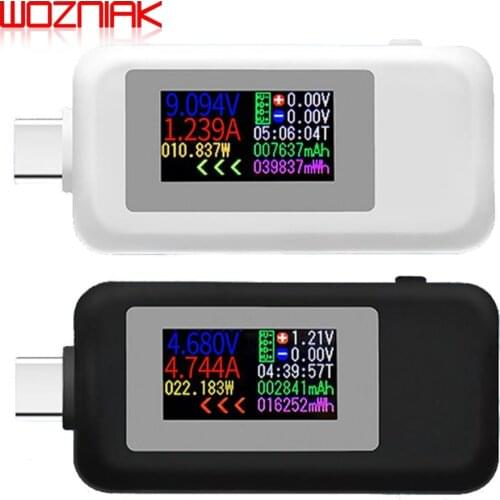 KWS-1902C Type-C Color Display USB Tester 0-5A Current 4-30V Voltage USB Charger Tester Power Meter Mobile Battery Detector Tool