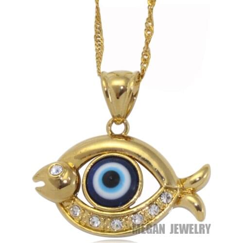 Muslim turkish evil eye crystal pendant & necklace for women & men, Islam gift & Jewelry