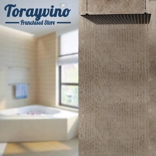 Bathroom black shower head brass Ceiling Mounted shower head luxury Square black bathroom head faucet only shower head