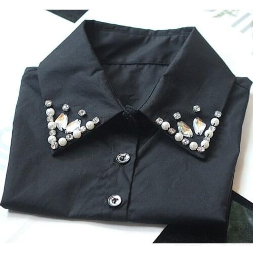 2017 Newly Design Fashion Women black & white lace v-neck peter pan fashion detachable shirt collars apparel accessories