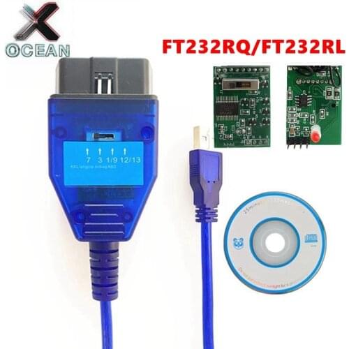 OBD2 Car Diagnostic Cable for VAG for Fiat KKL 409 FTDI FT232RL FT232RQ Chip for VAG KKL 4 Way Switch USB Interface Car Scanner