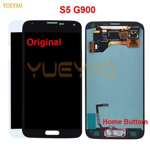 Original LCD For Samsung S5 G900F Display LCD Screen Touch Digitizer Assembly for Samsung Galaxy S5 G900 G900F LCD With Home