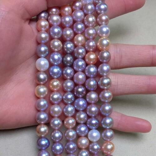 Freshwater Pearl Necklaces for Women Round Shape with Size 9-10mm Perfect Lusterfor Jewelry Diy Loose Pearl Strands Necklace