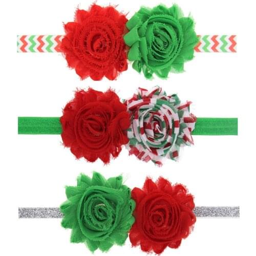 Christmas Day Childrens Headband Christmas Decoration Baby Elastic Sun Flower Headband Two Worn Fringed Flowers