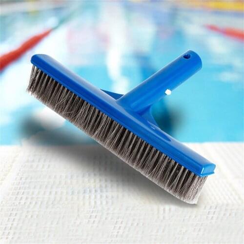 10Inch Professional Swimming Pool Brush Professional Steel Brush Dust Cleaner Bottom Swimming Pool Cleaning Tool Stainless Steel