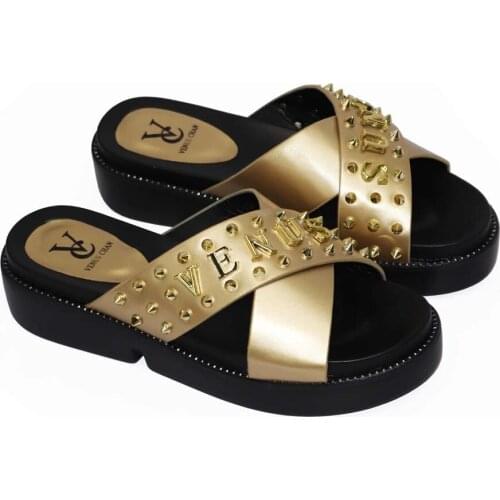 New Summer Women Shoes Square Toe Slides Rubber PU Solid Outside 5CM Thin Heels Adult Shallow Beach Slippers Size 37-42