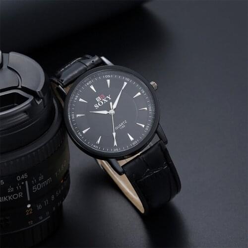 SOXY Fashion Leather Quartz Watch Casual Business Watches Men Sports Watch Hombre Hour Clock Gift montre homme relogio masculino