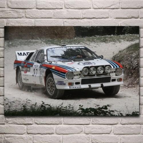 Sports car on road rally cars fabric poster living room home wall decorative canvas silk art print KJ362