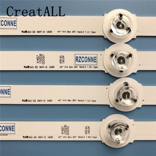 10pcs LED Backlight strip For LG 42" V14 SLIM DRT REV0.3 L1 R1 L2 R2 42LB673V TX-42AS650E TX-42AS750E TX-42AS740B LC420DUF VG F1